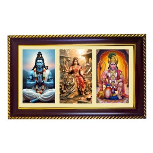 Shiva-Durga-Hanuman Photo Frame 8x4 Inch | Glossy Maroon Polystyrene Frame | Divine Wall & Table Decor | Temple Decoration & Gift Item (Pack Of 1) (F20863) Shiva-Durga-Hanuman Photo Frame 8x4 Inch | Glossy Maroon Polystyrene Frame | Divine Wall & Table Decor | Temple Decoration & Gift Item (Pack Of 1) (F20863)
