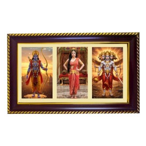 Ram-Sita-Hanuman Photo Frame 8x4 Inch | Glossy Maroon Polystyrene Frame | Divine Wall & Table Decor | Temple Decoration & Gift Item (Pack Of 1) (F20901) Ram-Sita-Hanuman Photo Frame 8x4 Inch | Glossy Maroon Polystyrene Frame | Divine Wall & Table Decor | Temple Decoration & Gift Item (Pack Of 1) (F20901)