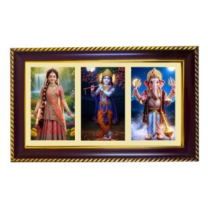 Radha-Krishna-Ganpati Photo Frame 8x4 Inch | Glossy Maroon Polystyrene Frame | Divine Wall & Table Decor | Temple Decoration & Gift Item (Pack Of 1) (F21336) Radha-Krishna-Ganpati Photo Frame 8x4 Inch | Glossy Maroon Polystyrene Frame | Divine Wall & Table Decor | Temple Decoration & Gift Item (Pack Of 1) (F21336)