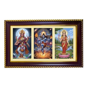 Sarswati-Durga-Shiva Photo Frame 10x6 Inch | Glossy Maroon Polystyrene Frame | Divine Wall & Table Decor | Temple Decoration & Gift Item (Pack Of 1) (F20962) Sarswati-Durga-Shiva Photo Frame 10x6 Inch | Glossy Maroon Polystyrene Frame | Divine Wall & Table Decor | Temple Decoration & Gift Item (Pack Of 1) (F20962)