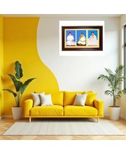 Sri Thakur Anukul Chandra, Baroma, And Barda. Photo Frame 10x6 Inch | Glossy Maroon Polystyrene Frame | Divine Wall & Table Decor | Temple Decoration & Gift Item (Pack Of 1) (F21252)
