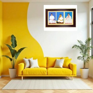 Sri Thakur Anukul Chandra, Baroma, And Barda. Photo Frame 10x6 Inch | Glossy Maroon Polystyrene Frame | Divine Wall & Table Decor | Temple Decoration & Gift Item (Pack Of 1) (F21252)