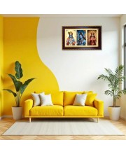 Shiva-Vishnu-Parvati Photo Frame 10x6 Inch | Glossy Maroon Polystyrene Frame | Divine Wall & Table Decor | Temple Decoration & Gift Item (Pack Of 1) (F21138)
