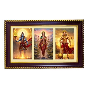 Shiva-Durga-Hanuman Photo Frame 14x10 Inch | Glossy Maroon Polystyrene Frame | Divine Wall & Table Decor | Temple Decoration & Gift Item (Pack Of 1) (F20854) Shiva-Durga-Hanuman Photo Frame 14x10 Inch | Glossy Maroon Polystyrene Frame | Divine Wall & Table Decor | Temple Decoration & Gift Item (Pack Of 1) (F20854)