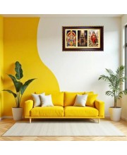 Murgun-Shiva-Parvti Photo Frame 12x8 Inch | Glossy Maroon Polystyrene Frame | Divine Wall & Table Decor | Temple Decoration & Gift Item (Pack Of 1) (F21450)