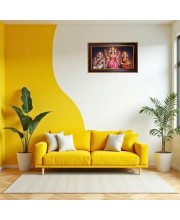 Tri Devi Photo Frame 14x10 Inch | Glossy Maroon Polystyrene Frame | Divine Wall & Table Decor | Temple Decoration & Gift Item (Pack Of 1) (F20117)