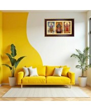 Vishnu-Vittal-Lakshmi Photo Frame 14x10 Inch | Glossy Maroon Polystyrene Frame | Divine Wall & Table Decor | Temple Decoration & Gift Item (Pack Of 1) (F21405)