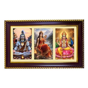 Shiva-Parvti-Murgan Photo Frame 8x4 Inch | Glossy Maroon Polystyrene Frame | Divine Wall & Table Decor | Temple Decoration & Gift Item (Pack Of 1) (F20838) Shiva-Parvti-Murgan Photo Frame 8x4 Inch | Glossy Maroon Polystyrene Frame | Divine Wall & Table Decor | Temple Decoration & Gift Item (Pack Of 1) (F20838)