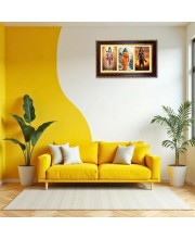 Ram-Sita-Laxman Photo Frame 10x6 Inch | Glossy Maroon Polystyrene Frame | Divine Wall & Table Decor | Temple Decoration & Gift Item (Pack Of 1) (F20894)