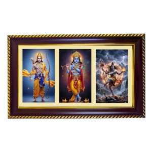 Vishnu-Krishna-Shiva Photo Frame 10x6 Inch | Glossy Maroon Polystyrene Frame | Divine Wall & Table Decor | Temple Decoration & Gift Item (Pack Of 1) (F21435) Vishnu-Krishna-Shiva Photo Frame 10x6 Inch | Glossy Maroon Polystyrene Frame | Divine Wall & Table Decor | Temple Decoration & Gift Item (Pack Of 1) (F21435)
