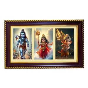 Shiva -Parvti-Ganesha Photo Frame 8x4 Inch | Glossy Maroon Polystyrene Frame | Divine Wall & Table Decor | Temple Decoration & Gift Item (Pack Of 1) (F21239) Shiva -Parvti-Ganesha Photo Frame 8x4 Inch | Glossy Maroon Polystyrene Frame | Divine Wall & Table Decor | Temple Decoration & Gift Item (Pack Of 1) (F21239)