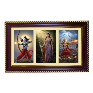 Ram-Sita-Durga Photo Frame 14x10 Inch | Glossy Maroon Polystyrene Frame | Divine Wall & Table Decor | Temple Decoration & Gift Item (Pack Of 1) (F20954) Ram-Sita-Durga Photo Frame 14x10 Inch | Glossy Maroon Polystyrene Frame | Divine Wall & Table Decor | Temple Decoration & Gift Item (Pack Of 1) (F20954)