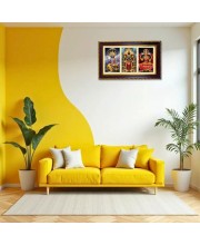 Vishnu-Vittal-Lakshmi Photo Frame 8x4 Inch | Glossy Maroon Polystyrene Frame | Divine Wall & Table Decor | Temple Decoration & Gift Item (Pack Of 1) (F21036)