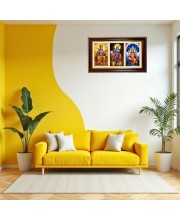 Ram-Krishna-Narshima Photo Frame 10x6 Inch | Glossy Maroon Polystyrene Frame | Divine Wall & Table Decor | Temple Decoration & Gift Item (Pack Of 1) (F21492)