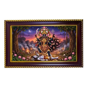 Mata Kali Photo Frame 10x6 Inch | Glossy Maroon Polystyrene Frame | Divine Wall & Table Decor | Temple Decoration & Gift Item (Pack Of 1) (F20390) Mata Kali Photo Frame 10x6 Inch | Glossy Maroon Polystyrene Frame | Divine Wall & Table Decor | Temple Decoration & Gift Item (Pack Of 1) (F20390)