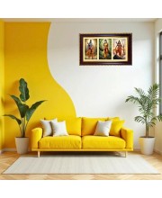 Vishnu-Ram-Sita Photo Frame 10x6 Inch | Glossy Maroon Polystyrene Frame | Divine Wall & Table Decor | Temple Decoration & Gift Item (Pack Of 1) (F21010)