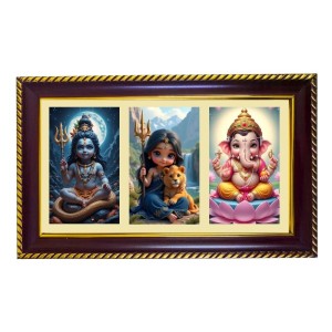 Shiva -Parvti-Ganesha Photo Frame 8x4 Inch | Glossy Maroon Polystyrene Frame | Divine Wall & Table Decor | Temple Decoration & Gift Item (Pack Of 1) (F21237) Shiva -Parvti-Ganesha Photo Frame 8x4 Inch | Glossy Maroon Polystyrene Frame | Divine Wall & Table Decor | Temple Decoration & Gift Item (Pack Of 1) (F21237)