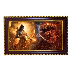 Lord Ram & Ravan Photo Frame 12x8 Inch | Glossy Maroon Polystyrene Frame | Divine Wall & Table Decor | Temple Decoration & Gift Item (Pack Of 1) (F20440) Lord Ram & Ravan Photo Frame 12x8 Inch | Glossy Maroon Polystyrene Frame | Divine Wall & Table Decor | Temple Decoration & Gift Item (Pack Of 1) (F20440)