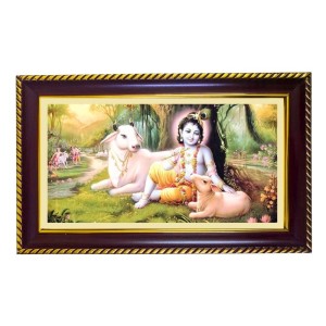Lord Krishna Photo Frame 8x4 Inch | Glossy Maroon Polystyrene Frame | Divine Wall & Table Decor | Temple Decoration & Gift Item (Pack Of 1) (F20070) Lord Krishna Photo Frame 8x4 Inch | Glossy Maroon Polystyrene Frame | Divine Wall & Table Decor | Temple Decoration & Gift Item (Pack Of 1) (F20070)