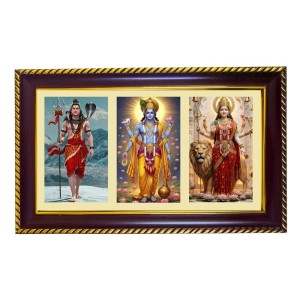 Shiva-Vishnu-Durga Photo Frame 8x4 Inch | Glossy Maroon Polystyrene Frame | Divine Wall & Table Decor | Temple Decoration & Gift Item (Pack Of 1) (F21379) Shiva-Vishnu-Durga Photo Frame 8x4 Inch | Glossy Maroon Polystyrene Frame | Divine Wall & Table Decor | Temple Decoration & Gift Item (Pack Of 1) (F21379)