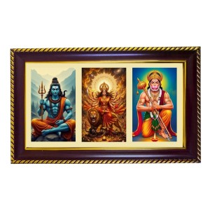 Shiva-Durga-Hanuman Photo Frame 8x4 Inch | Glossy Maroon Polystyrene Frame | Divine Wall & Table Decor | Temple Decoration & Gift Item (Pack Of 1) (F20862) Shiva-Durga-Hanuman Photo Frame 8x4 Inch | Glossy Maroon Polystyrene Frame | Divine Wall & Table Decor | Temple Decoration & Gift Item (Pack Of 1) (F20862)