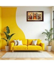 Ram-Sita-Hanuman Photo Frame 8x4 Inch | Glossy Maroon Polystyrene Frame | Divine Wall & Table Decor | Temple Decoration & Gift Item (Pack Of 1) (F21333)