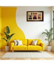 Shiva-Vishnu-Durga Photo Frame 12x8 Inch | Glossy Maroon Polystyrene Frame | Divine Wall & Table Decor | Temple Decoration & Gift Item (Pack Of 1) (F21356)