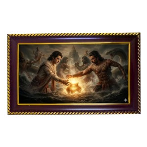 Samudra Manthan Photo Frame 8x4 Inch | Glossy Maroon Polystyrene Frame | Divine Wall & Table Decor | Temple Decoration & Gift Item (Pack Of 1) (F20553) Samudra Manthan Photo Frame 8x4 Inch | Glossy Maroon Polystyrene Frame | Divine Wall & Table Decor | Temple Decoration & Gift Item (Pack Of 1) (F20553)