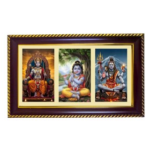 Vishnu-Krishna-Shiva Photo Frame 10x6 Inch | Glossy Maroon Polystyrene Frame | Divine Wall & Table Decor | Temple Decoration & Gift Item (Pack Of 1) (F21431) Vishnu-Krishna-Shiva Photo Frame 10x6 Inch | Glossy Maroon Polystyrene Frame | Divine Wall & Table Decor | Temple Decoration & Gift Item (Pack Of 1) (F21431)