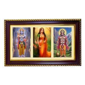 Ram-Sita-Hnuman Photo Frame 14x10 Inch | Glossy Maroon Polystyrene Frame | Divine Wall & Table Decor | Temple Decoration & Gift Item (Pack Of 1) (F21354) Ram-Sita-Hnuman Photo Frame 14x10 Inch | Glossy Maroon Polystyrene Frame | Divine Wall & Table Decor | Temple Decoration & Gift Item (Pack Of 1) (F21354)