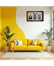 Shiva-Vishnu-Parvati Photo Frame 10x6 Inch | Glossy Maroon Polystyrene Frame | Divine Wall & Table Decor | Temple Decoration & Gift Item (Pack Of 1) (F21139)