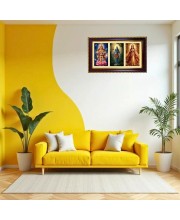 Murgun-Shiva-Parvti Photo Frame 12x8 Inch | Glossy Maroon Polystyrene Frame | Divine Wall & Table Decor | Temple Decoration & Gift Item (Pack Of 1) (F21455)