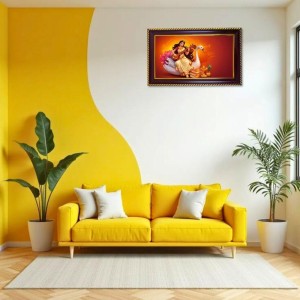 Mata Sarswati Photo Frame 14x10 Inch | Glossy Maroon Polystyrene Frame | Divine Wall & Table Decor | Temple Decoration & Gift Item (Pack Of 1) (F20626)