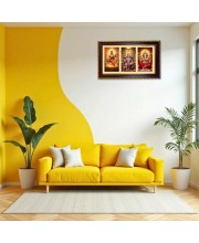 Sarswati-Hanuma-Ganpti Photo Frame 10x6 Inch | Glossy Maroon Polystyrene Frame | Divine Wall & Table Decor | Temple Decoration & Gift Item (Pack Of 1) (F20964)