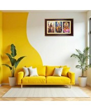 Shiva Vishnu-Bramha Photo Frame 10x6 Inch | Glossy Maroon Polystyrene Frame | Divine Wall & Table Decor | Temple Decoration & Gift Item (Pack Of 1) (F20878)