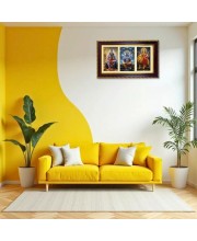 Shiva-Vishnu-Durga Photo Frame 10x6 Inch | Glossy Maroon Polystyrene Frame | Divine Wall & Table Decor | Temple Decoration & Gift Item (Pack Of 1) (F21372)