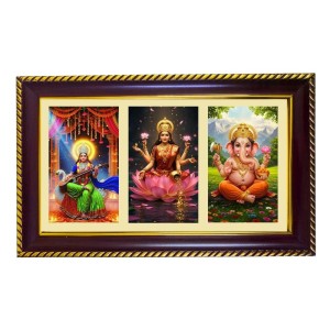 Sarswati-Lakshmi-Ganesha Photo Frame 14x10 Inch | Glossy Maroon Polystyrene Frame | Divine Wall & Table Decor | Temple Decoration & Gift Item (Pack Of 1) (F20956) Sarswati-Lakshmi-Ganesha Photo Frame 14x10 Inch | Glossy Maroon Polystyrene Frame | Divine Wall & Table Decor | Temple Decoration & Gift Item (Pack Of 1) (F20956)