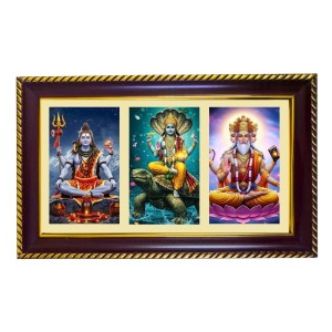 Shiva Vishnu-Bramha Photo Frame 10x6 Inch | Glossy Maroon Polystyrene Frame | Divine Wall & Table Decor | Temple Decoration & Gift Item (Pack Of 1) (F20879) Shiva Vishnu-Bramha Photo Frame 10x6 Inch | Glossy Maroon Polystyrene Frame | Divine Wall & Table Decor | Temple Decoration & Gift Item (Pack Of 1) (F20879)