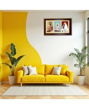 Swami Vivekananda, Ramakrishna Paramahansa, And Sarada Maa Photo Frame 10x6 Inch | Glossy Maroon Polystyrene Frame | Divine Wall & Table Decor | Temple Decoration & Gift Item (Pack Of 1) (F21156)