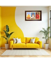 Swami Vivekananda, Ramkrishna Paramahansa, And Sarada Maa Photo Frame 10x6 Inch | Glossy Maroon Polystyrene Frame | Divine Wall & Table Decor | Temple Decoration & Gift Item (Pack Of 1) (F21488)