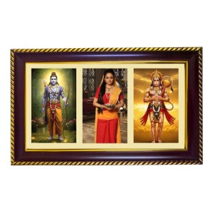 Ram-Sita-Hnuman Photo Frame 14x10 Inch | Glossy Maroon Polystyrene Frame | Divine Wall & Table Decor | Temple Decoration & Gift Item (Pack Of 1) (F21353) Ram-Sita-Hnuman Photo Frame 14x10 Inch | Glossy Maroon Polystyrene Frame | Divine Wall & Table Decor | Temple Decoration & Gift Item (Pack Of 1) (F21353)