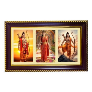 Ram-Sita-Laxman Photo Frame 8x4 Inch | Glossy Maroon Polystyrene Frame | Divine Wall & Table Decor | Temple Decoration & Gift Item (Pack Of 1) (F20896) Ram-Sita-Laxman Photo Frame 8x4 Inch | Glossy Maroon Polystyrene Frame | Divine Wall & Table Decor | Temple Decoration & Gift Item (Pack Of 1) (F20896)