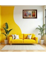 Shiva-Vishnu-Parvti Photo Frame 12x8 Inch | Glossy Maroon Polystyrene Frame | Divine Wall & Table Decor | Temple Decoration & Gift Item (Pack Of 1) (F21342)