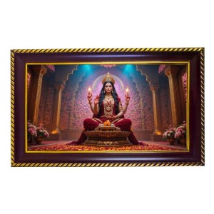 Mata Laxmi Photo Frame 14x10 Inch | Glossy Maroon Polystyrene Frame | Divine Wall & Table Decor | Temple Decoration & Gift Item (Pack Of 1) (F20627) Mata Laxmi Photo Frame 14x10 Inch | Glossy Maroon Polystyrene Frame | Divine Wall & Table Decor | Temple Decoration & Gift Item (Pack Of 1) (F20627)