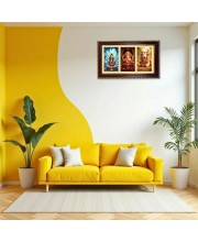 Shiva-Ganpati-Nandi Photo Frame 12x8 Inch | Glossy Maroon Polystyrene Frame | Divine Wall & Table Decor | Temple Decoration & Gift Item (Pack Of 1) (F20845)