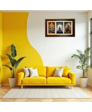 Murgun-Shiva-Parvti Photo Frame 12x8 Inch | Glossy Maroon Polystyrene Frame | Divine Wall & Table Decor | Temple Decoration & Gift Item (Pack Of 1) (F21451)