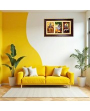Vishnu-Krishna-Shiva Photo Frame 10x6 Inch | Glossy Maroon Polystyrene Frame | Divine Wall & Table Decor | Temple Decoration & Gift Item (Pack Of 1) (F21432)