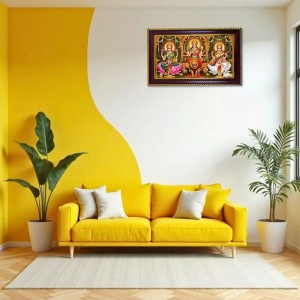 Tridevi Photo Frame 8x4 Inch | Glossy Maroon Polystyrene Frame | Divine Wall & Table Decor | Temple Decoration & Gift Item (Pack Of 1) (F20258)