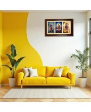 Shiva-Ganpati-Nandi Photo Frame 12x8 Inch | Glossy Maroon Polystyrene Frame | Divine Wall & Table Decor | Temple Decoration & Gift Item (Pack Of 1) (F20851)