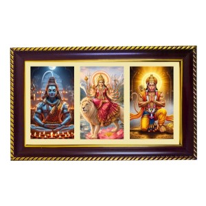 Shiva-Durga-Hanuman Photo Frame 14x10 Inch | Glossy Maroon Polystyrene Frame | Divine Wall & Table Decor | Temple Decoration & Gift Item (Pack Of 1) (F20856) Shiva-Durga-Hanuman Photo Frame 14x10 Inch | Glossy Maroon Polystyrene Frame | Divine Wall & Table Decor | Temple Decoration & Gift Item (Pack Of 1) (F20856)